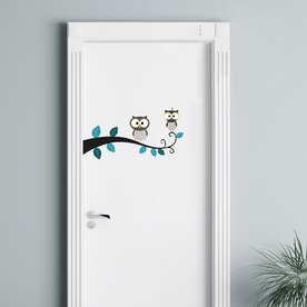 sticker uilen op tak