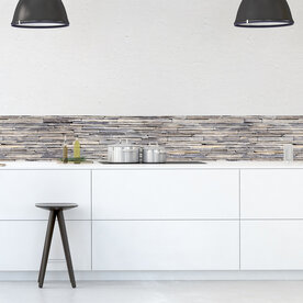 Keukenwand border - stenen - muursticker (23,5 x 195 cm)