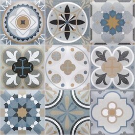 Tegel Wandsticker Azulejos Blauw/grijs - 2 vellen (30 x 30 cm) 