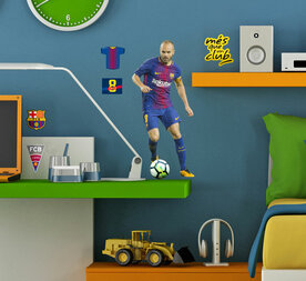 Muursticker FC Barcelona Iniesta
