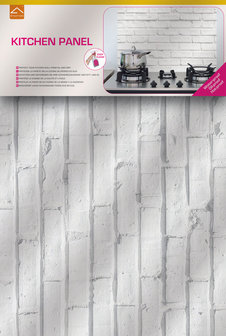 Keukenwand Sticker Witte Muur - (65 x 47 cm)