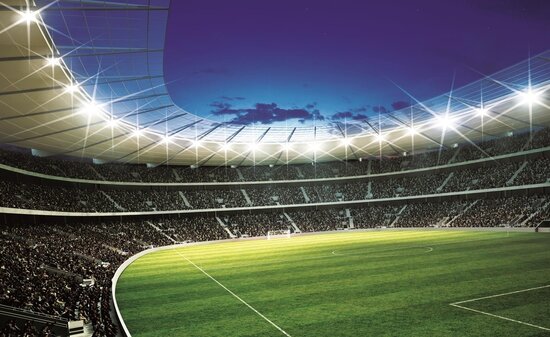 Ontwaken ijzer Treble Voetbalbehang Stadion Rond - BrenC | Wand & Wonen