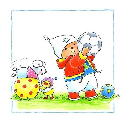 Muursticker Baby Bobbi als voetballer