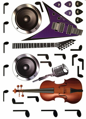 Muursticker Muziekinstrumenten
