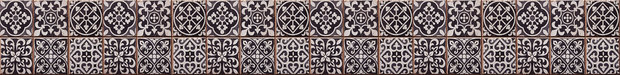 Keukenwand border - rand Azulejos (zwart)- muursticker (23,5 x 195 cm)