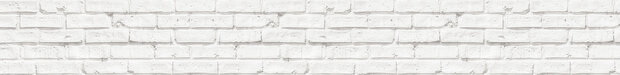 Keukenwand border - witte stenen - muursticker (23,5 x 195 cm)