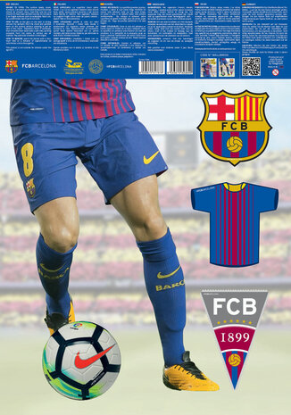 Muursticker FC Barcelona Iniesta