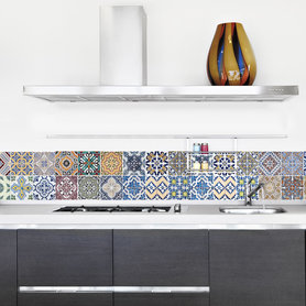 Border Keukenwand - rand Azulejos - muursticker (195 x 23,5 cm)
