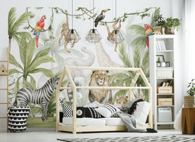 Jungle Safari Posterbehang - (305 x 244 cm) - (6 Panelen)