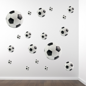 Muursticker Voetballen (set van 18)