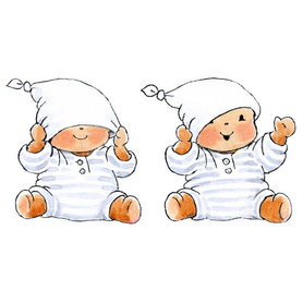 Muursticker Baby Bobbi met muts (set van 2) – OP = OP!