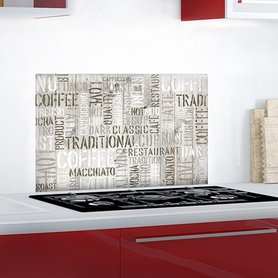Keukenwand Sticker Koffie Teksten - (65 x 47 cm)
