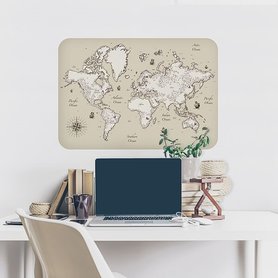 Wereldkaart Muursticker Sailing