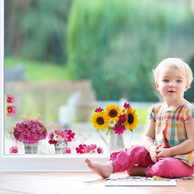 (laatste) Boeketjes - Raamsticker - Deursticker - Muursticker 